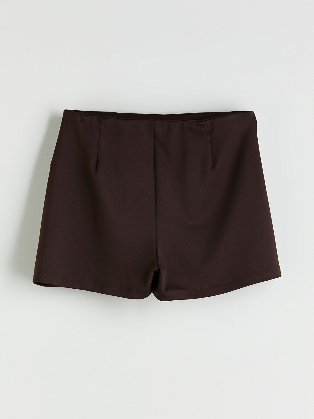 Kahverengi Standart Fit Mini Şort Etek-4