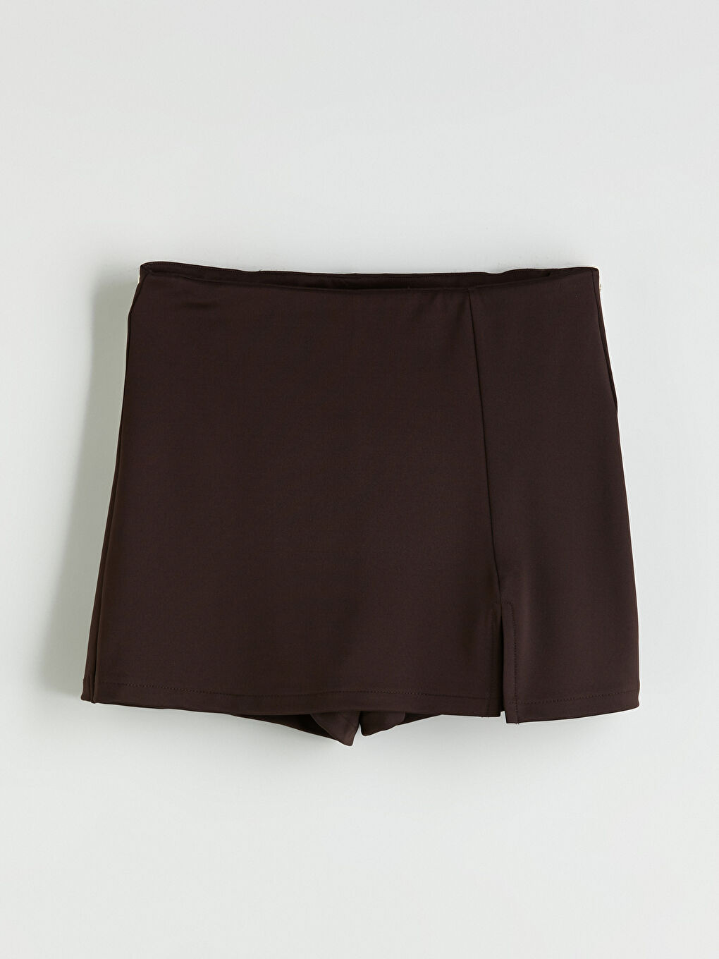 Kahverengi Standart Fit Mini Şort Etek-5