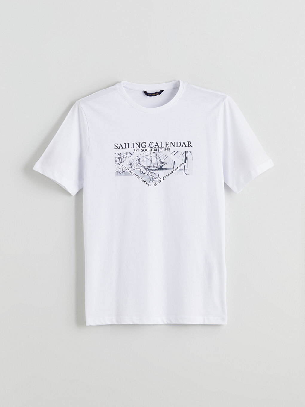 SOUTHBLUE Crew Neck Printed Jersey Men's T-Shirt -S5R858Z8-Q6K