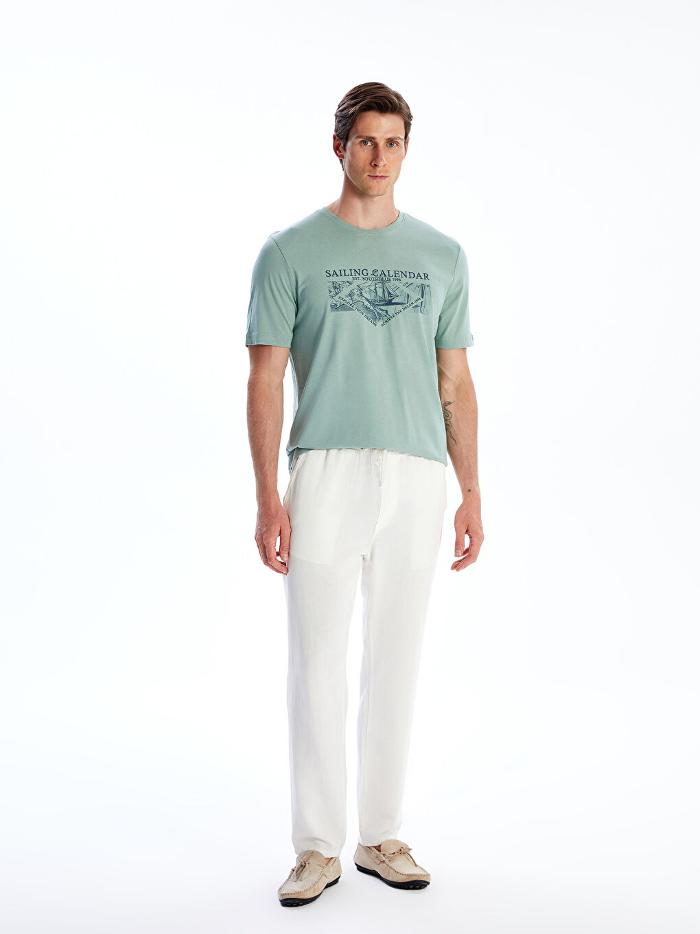 SOUTHBLUE Crew Neck Printed Jersey Men's T-Shirt -S5R858Z8-TW2