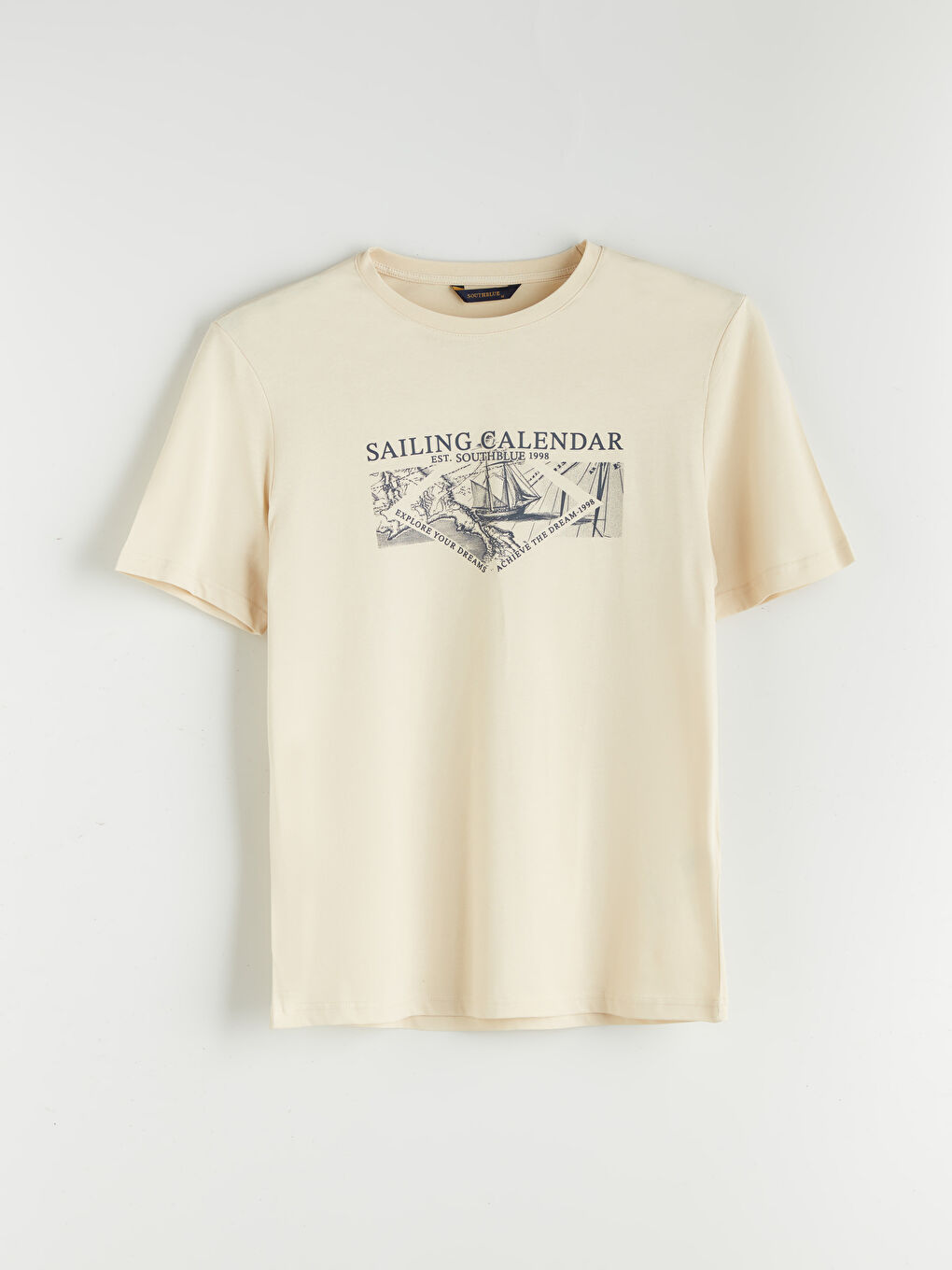 SOUTHBLUE Crew Neck Printed Jersey Men's T-Shirt -S5R858Z8-ZU9