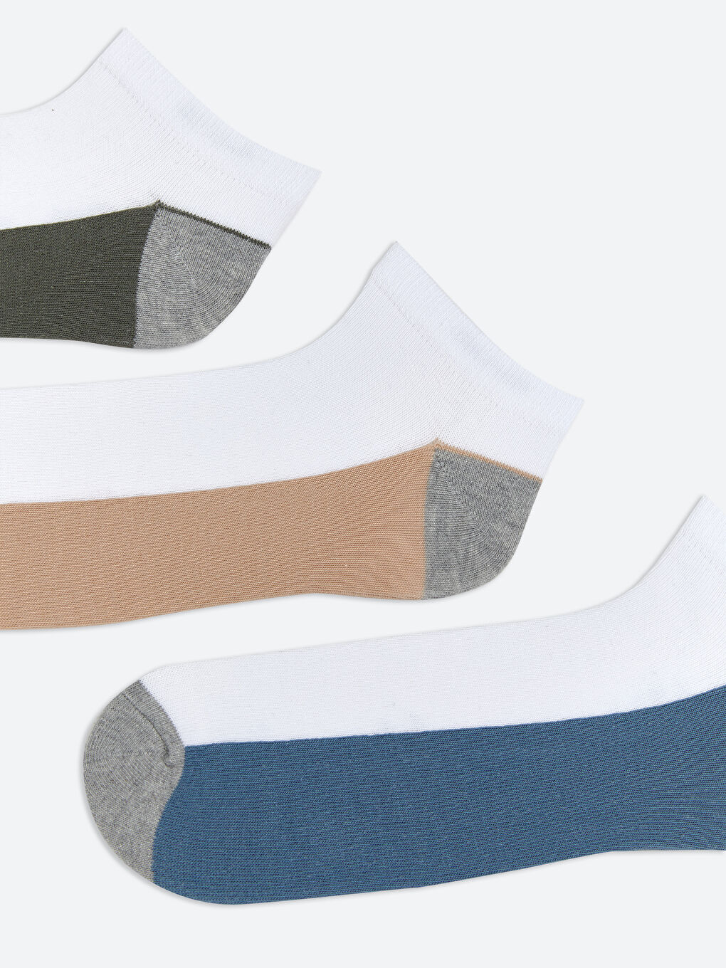 Karışık Renk Bloklu Erkek Patik Çorap 5'li-1