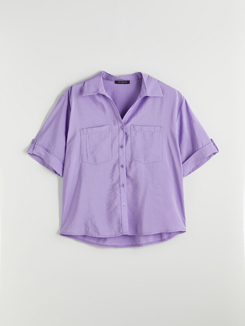 Mor Modal Karışımlı Oversize Kadın Gömlek-4