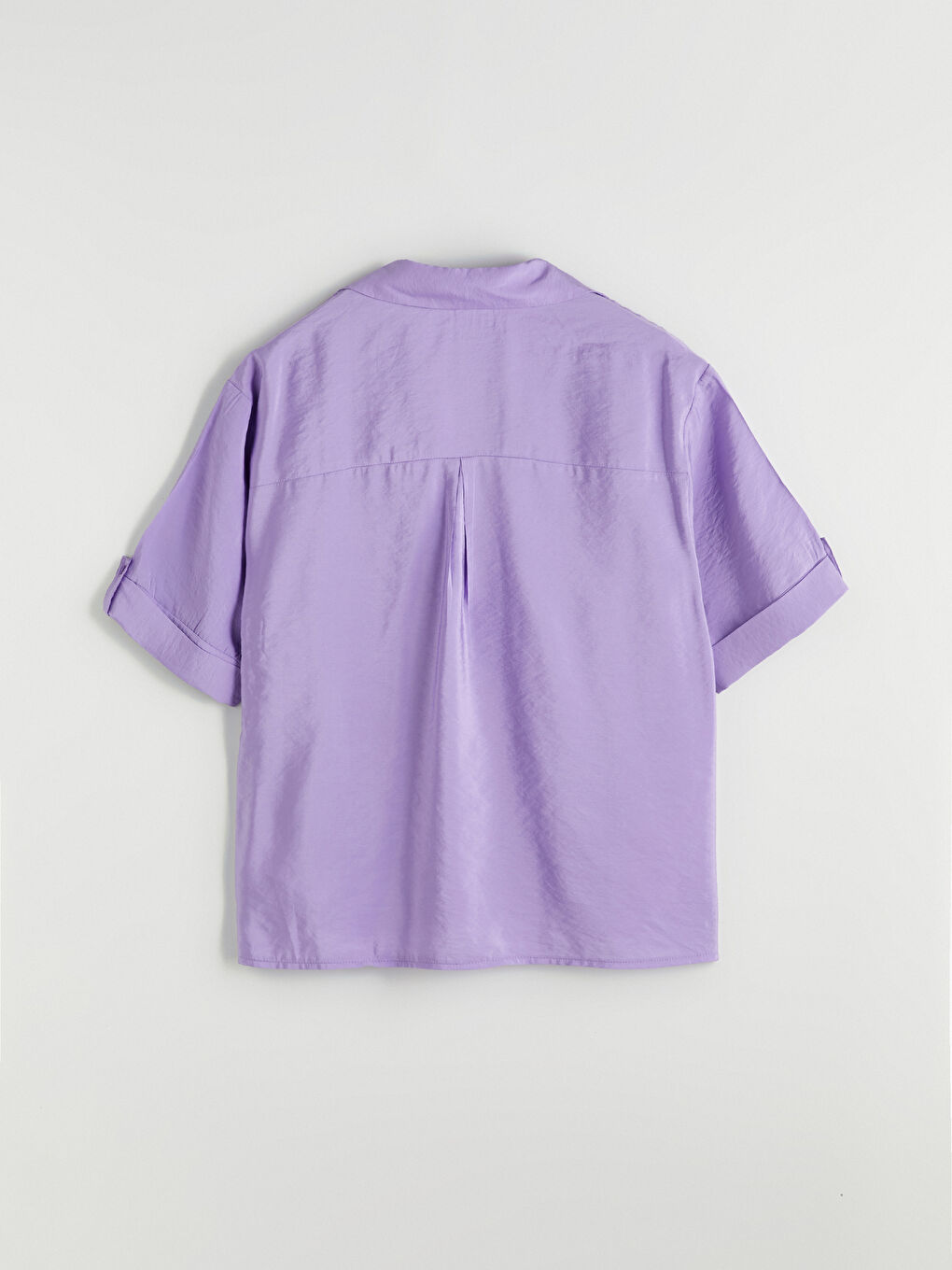 Mor Modal Karışımlı Oversize Kadın Gömlek-5