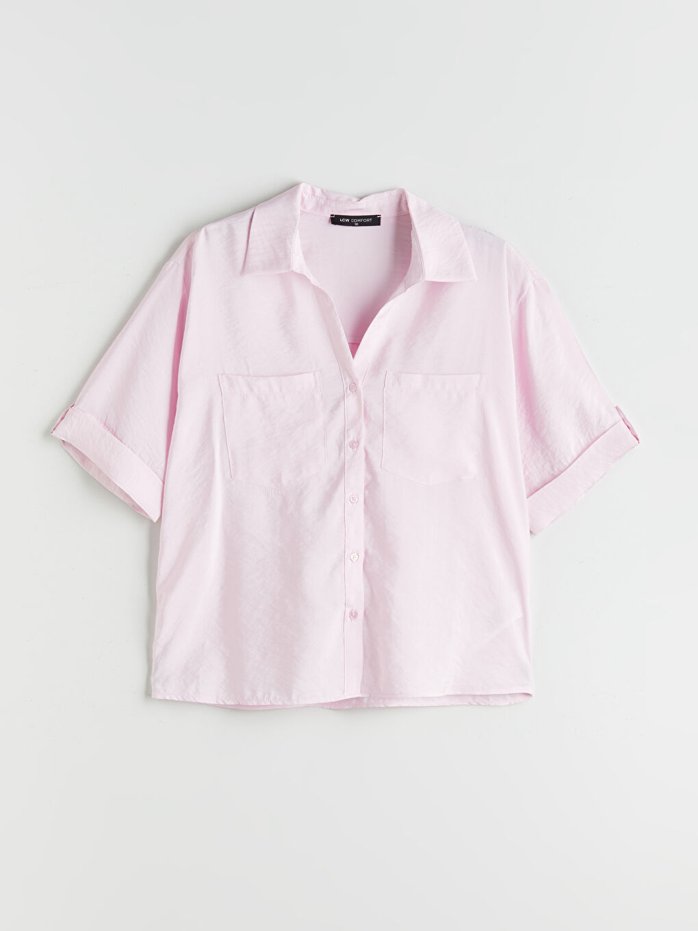 Pembe Modal Karışımlı Oversize Kadın Gömlek-4