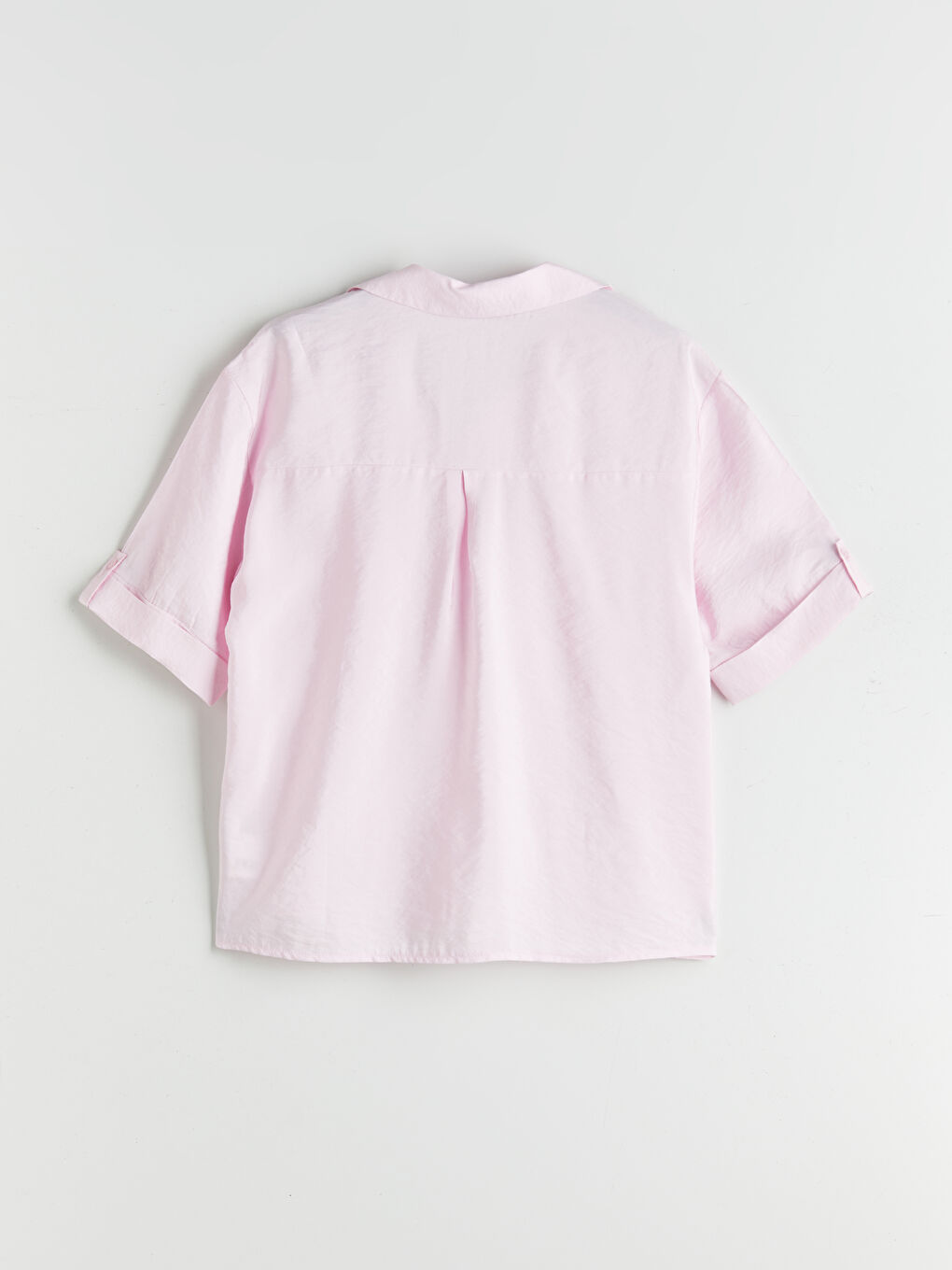 Pembe Modal Karışımlı Oversize Kadın Gömlek-5