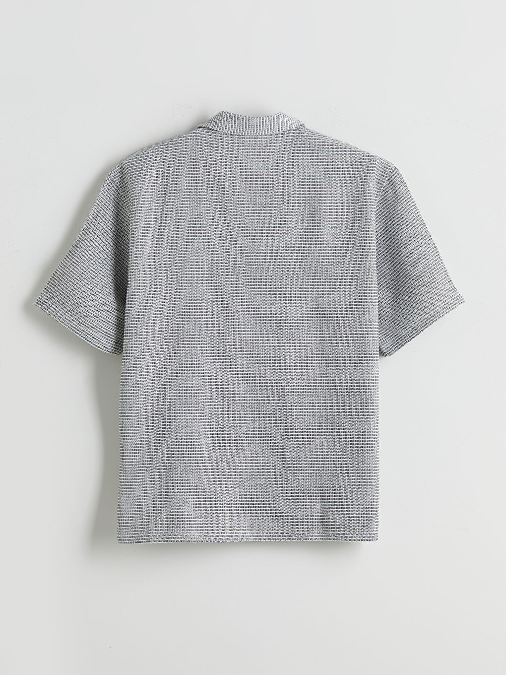 Lacivert Rahat Kalıp Resort Yaka Kısa Kollu Gabardin Erkek Gömlek-5