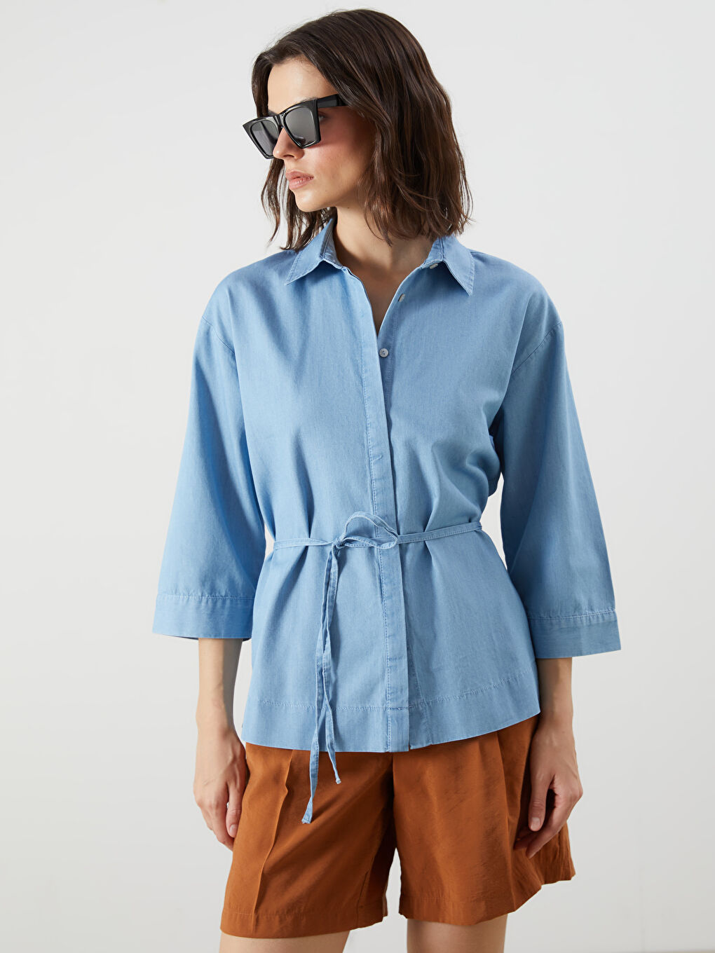 LCWAIKIKI Classic Woman INDIGO Denim Shirt -S5R883Z8-311