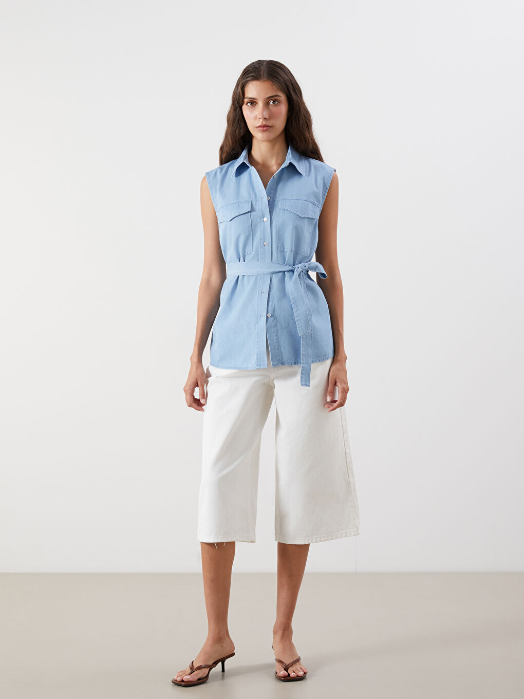 LCWAIKIKI Classic Woman INDIGO Denim Shirt -S5R884Z8-311