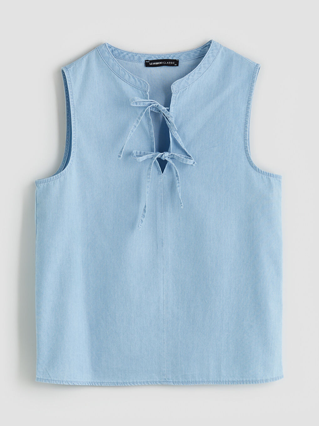 İndigo Kaçık Yaka Jean Bluz-4