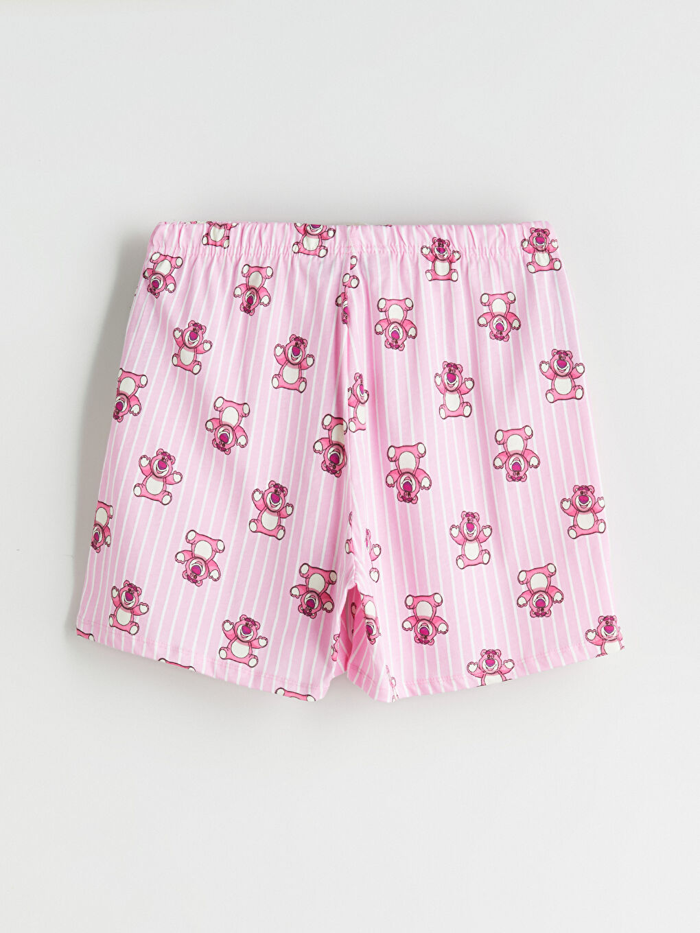 Pembe Beli Lastikli Toy Story Baskılı Kadın Şort Pijama Altı-1