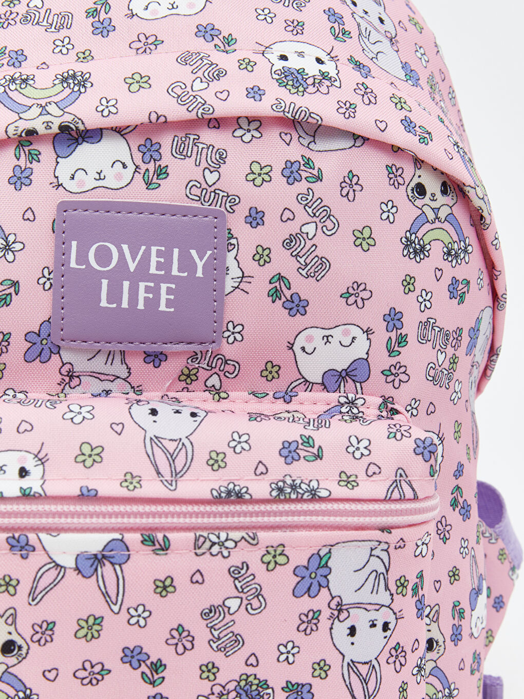 Ekru Desenli Kız Çocuk Sırt Çantası-3