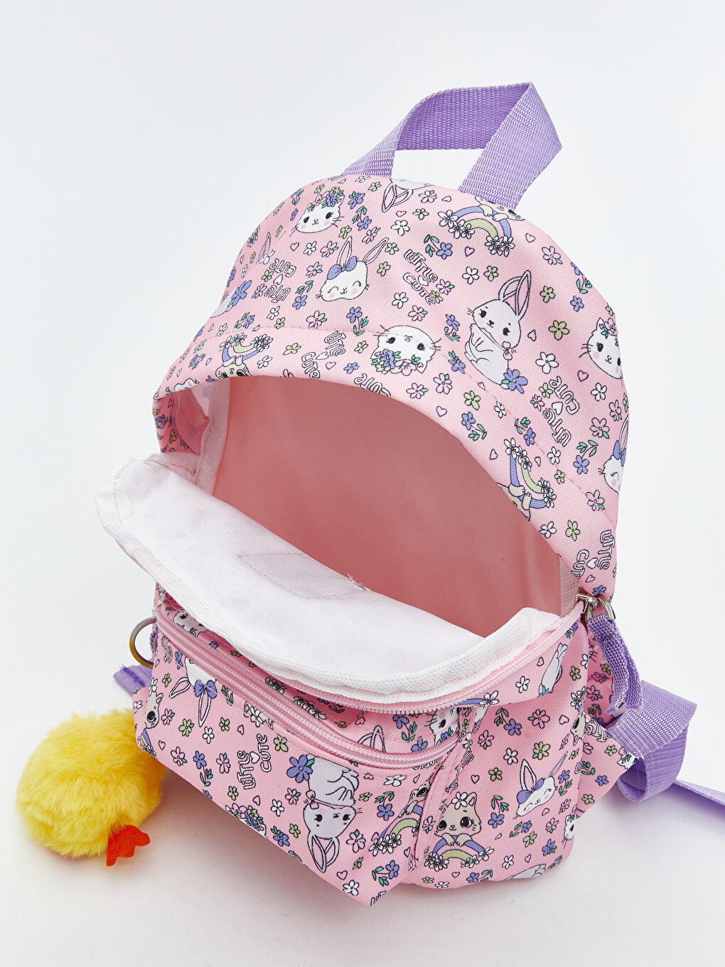 Ekru Desenli Kız Çocuk Sırt Çantası-4