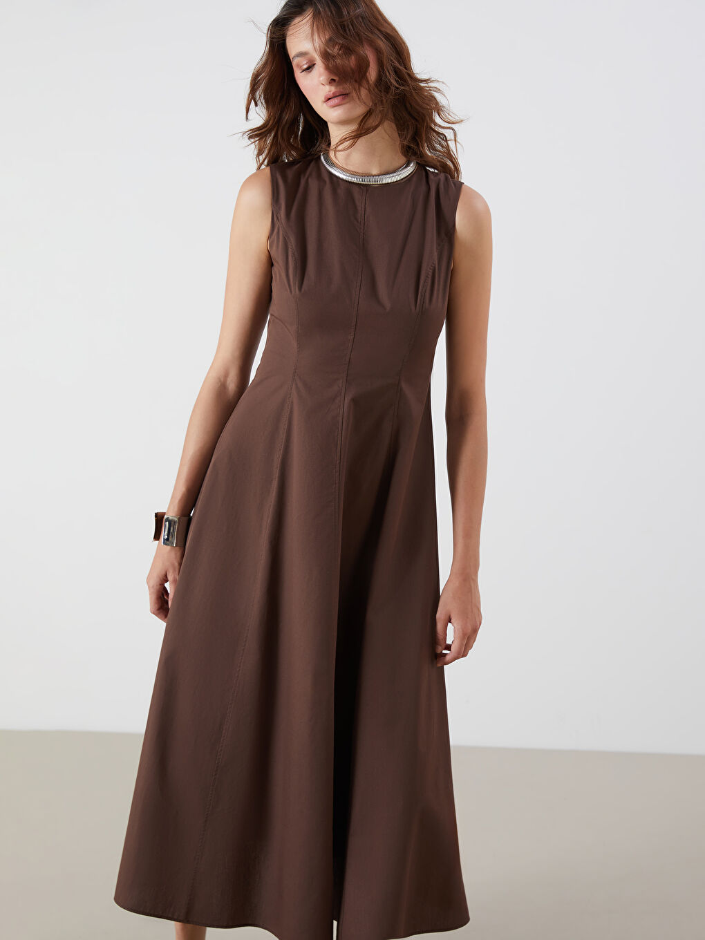 Woman BROWN Dress -S5R911Z8-R3D