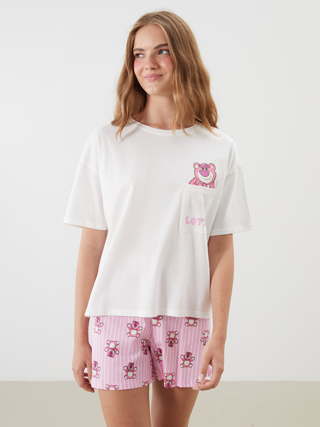 LCW Young Woman PINK Shortie Pyjama Set -S5R917Z8-LT4