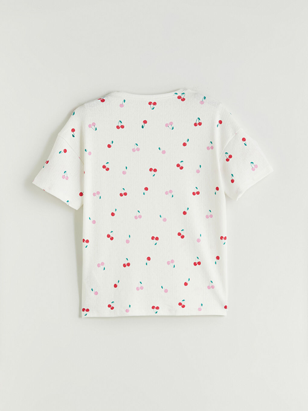 Ekru Bisiklet Yaka Kız Çocuk Pijama Üst-2