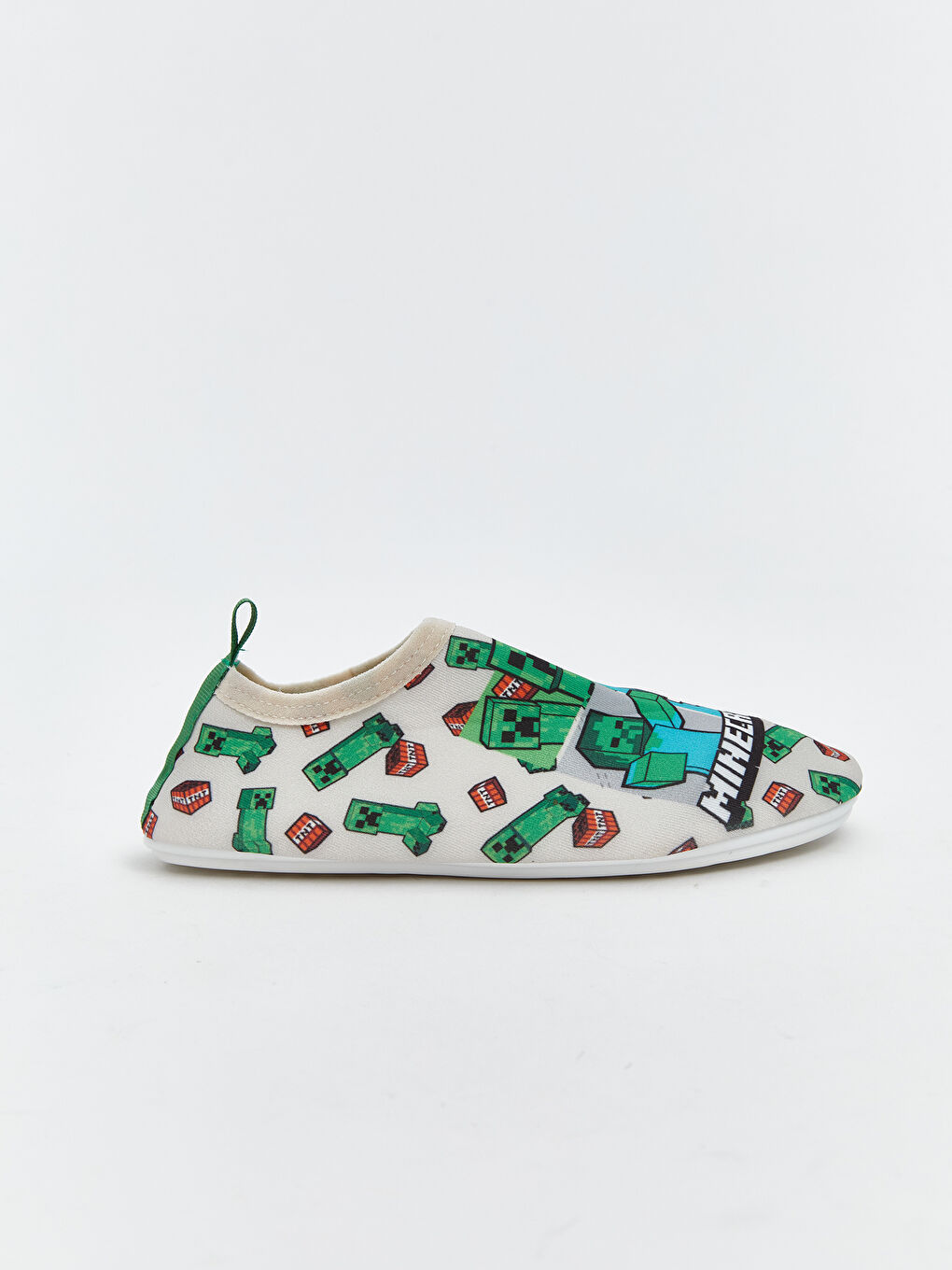 Bej Minecraft Baskılı Erkek Çocuk Deniz Ayakkabısı-1