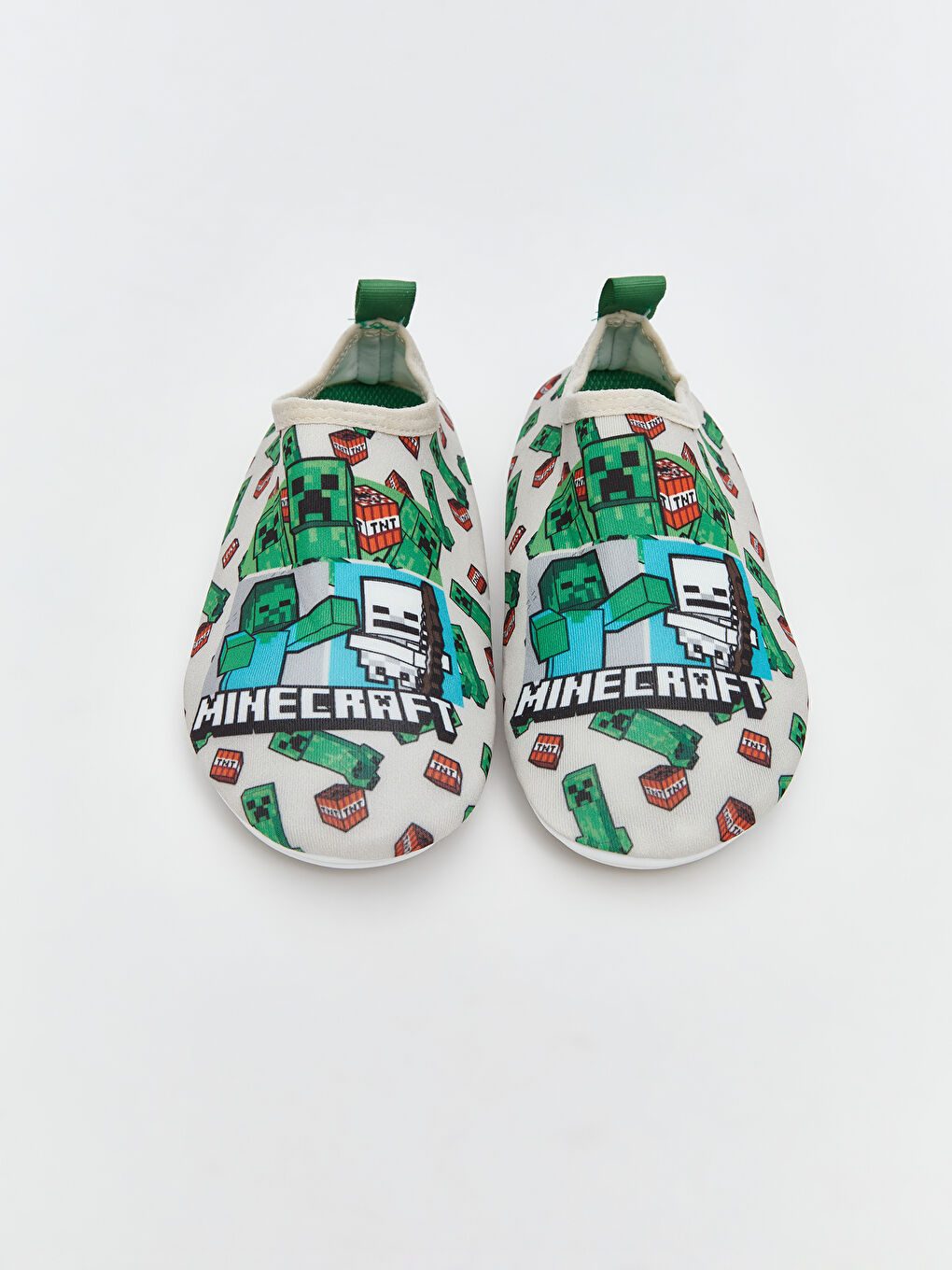 Bej Minecraft Baskılı Erkek Çocuk Deniz Ayakkabısı-2