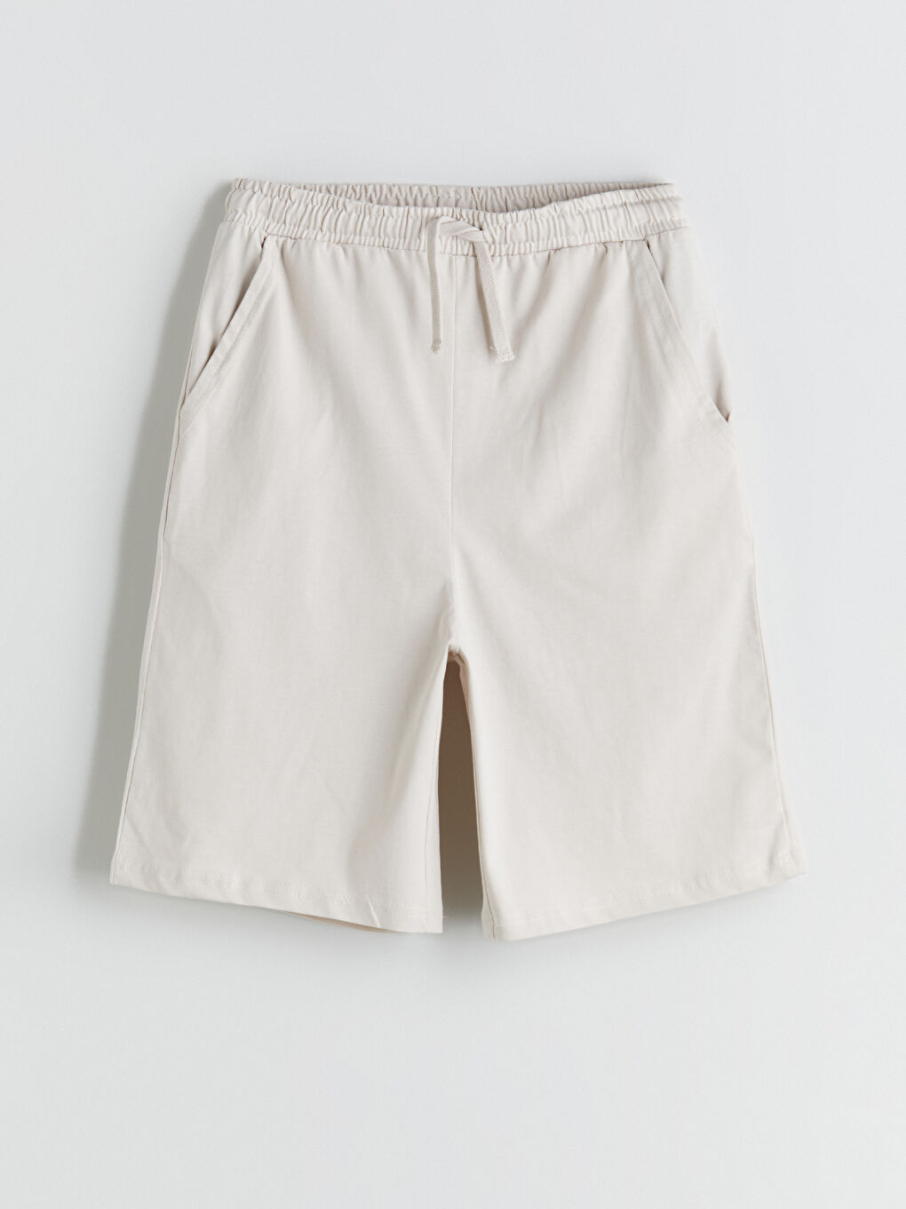 Bej Beli Lastikli Erkek Çocuk Şort