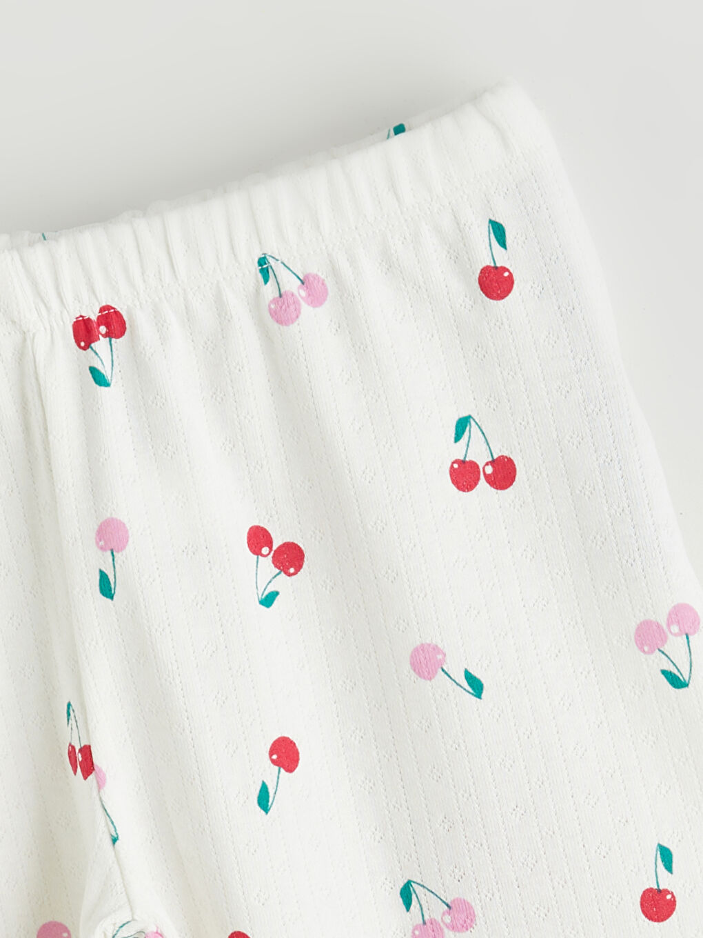 Ekru Beli Lastikli Kız Çocuk Pijama Şort-1