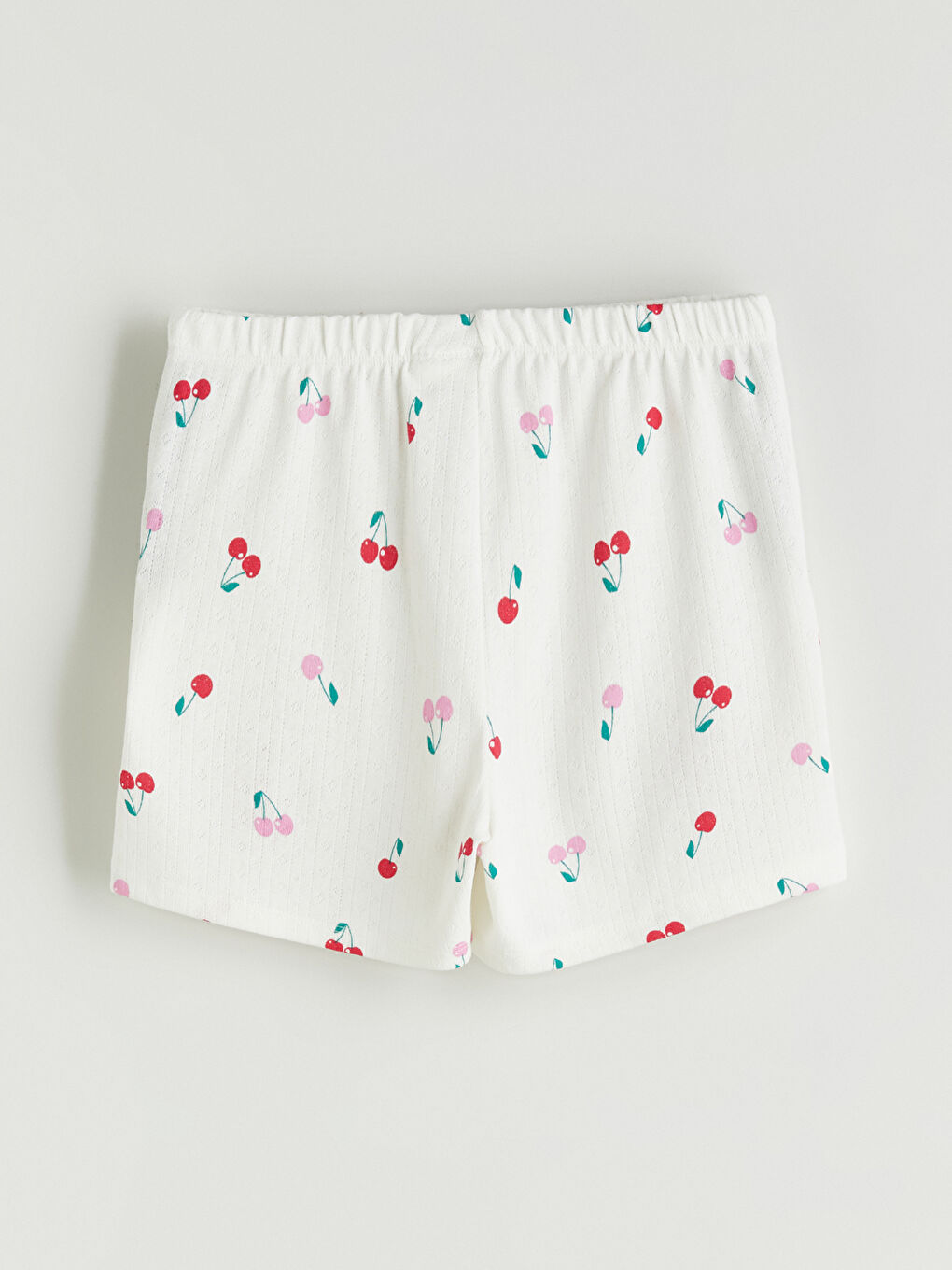 Ekru Beli Lastikli Kız Çocuk Pijama Şort-2