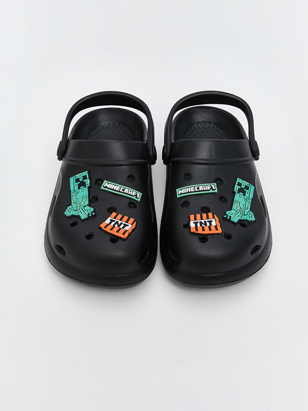 Siyah Minecraft Baskılı Erkek Çocuk Plaj Sandaleti-2