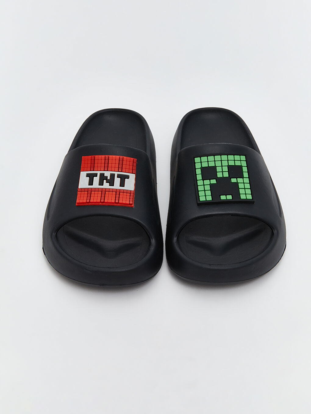 Siyah Minecraft Baskılı Erkek Çocuk Terlik-2