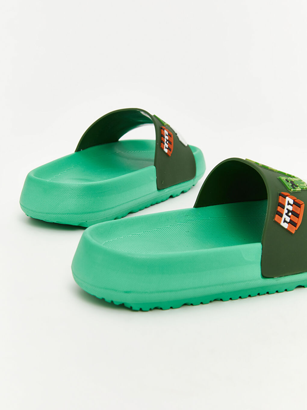 Yeşil Minecraft Baskılı Erkek Çocuk Terlik-4