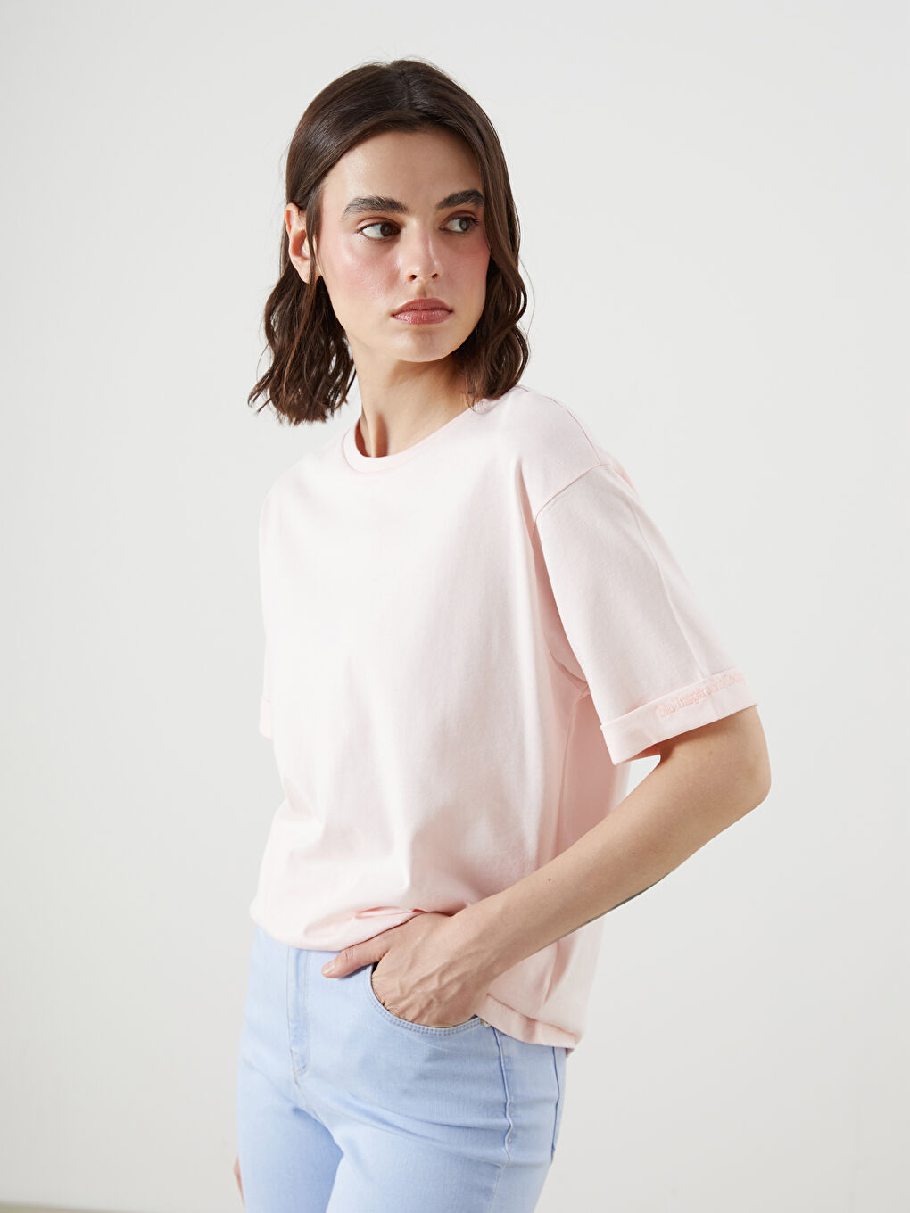 LCW Vision Crew Neck Women's T-Shirt -S5R982Z8-FUG