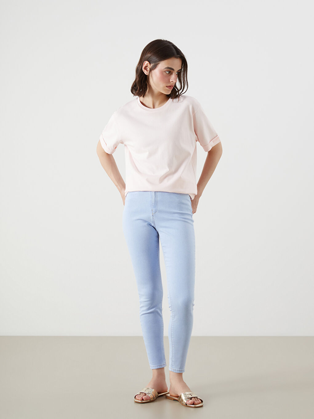 LCW Vision Crew Neck Women's T-Shirt -S5R982Z8-FUG