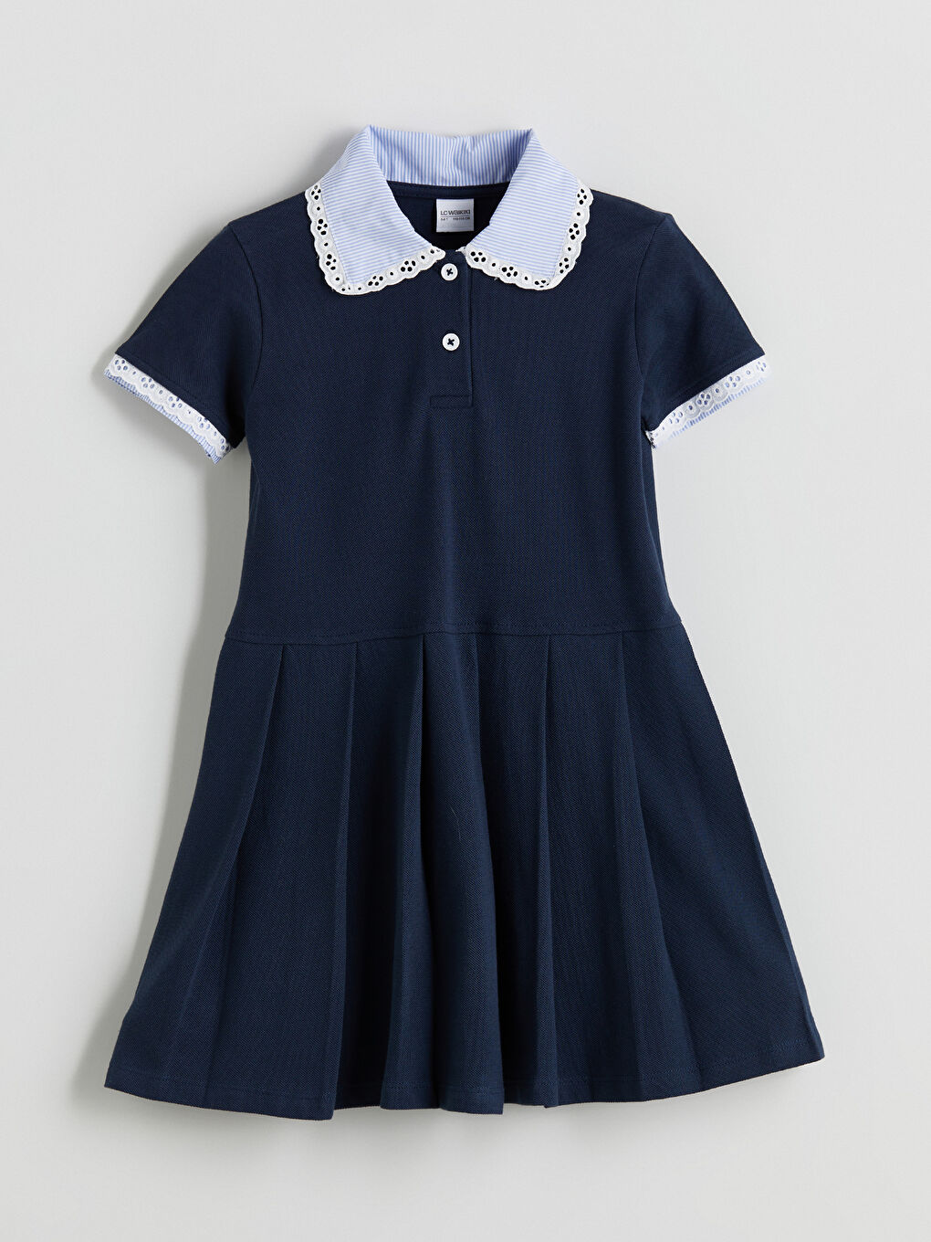 Polo Neck Short Sleeve Girls Dress -S5R999Z1-HSD