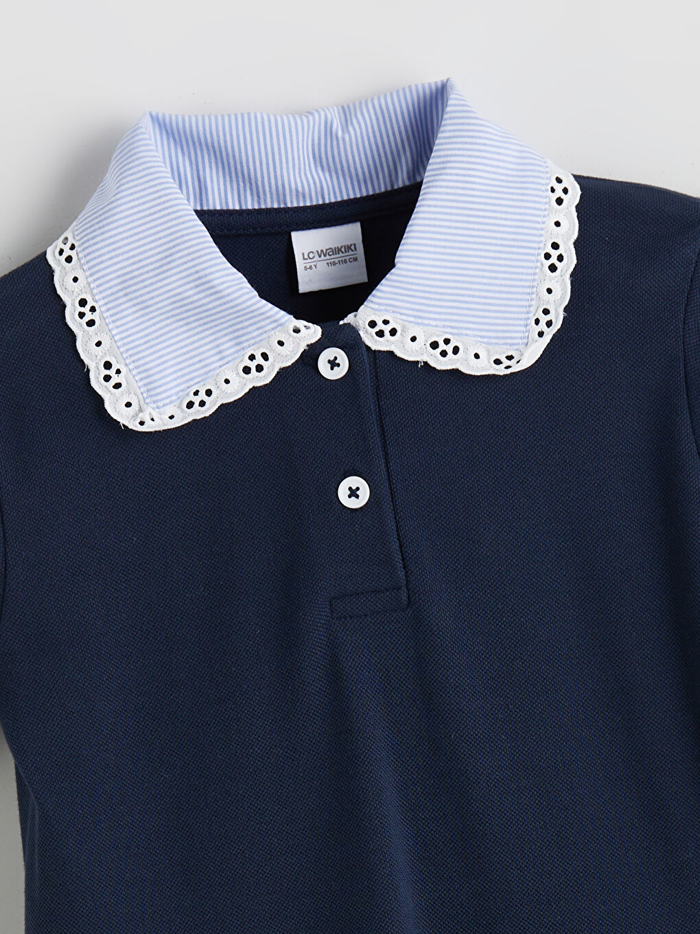 Polo Neck Short Sleeve Girls Dress -S5R999Z1-HSD