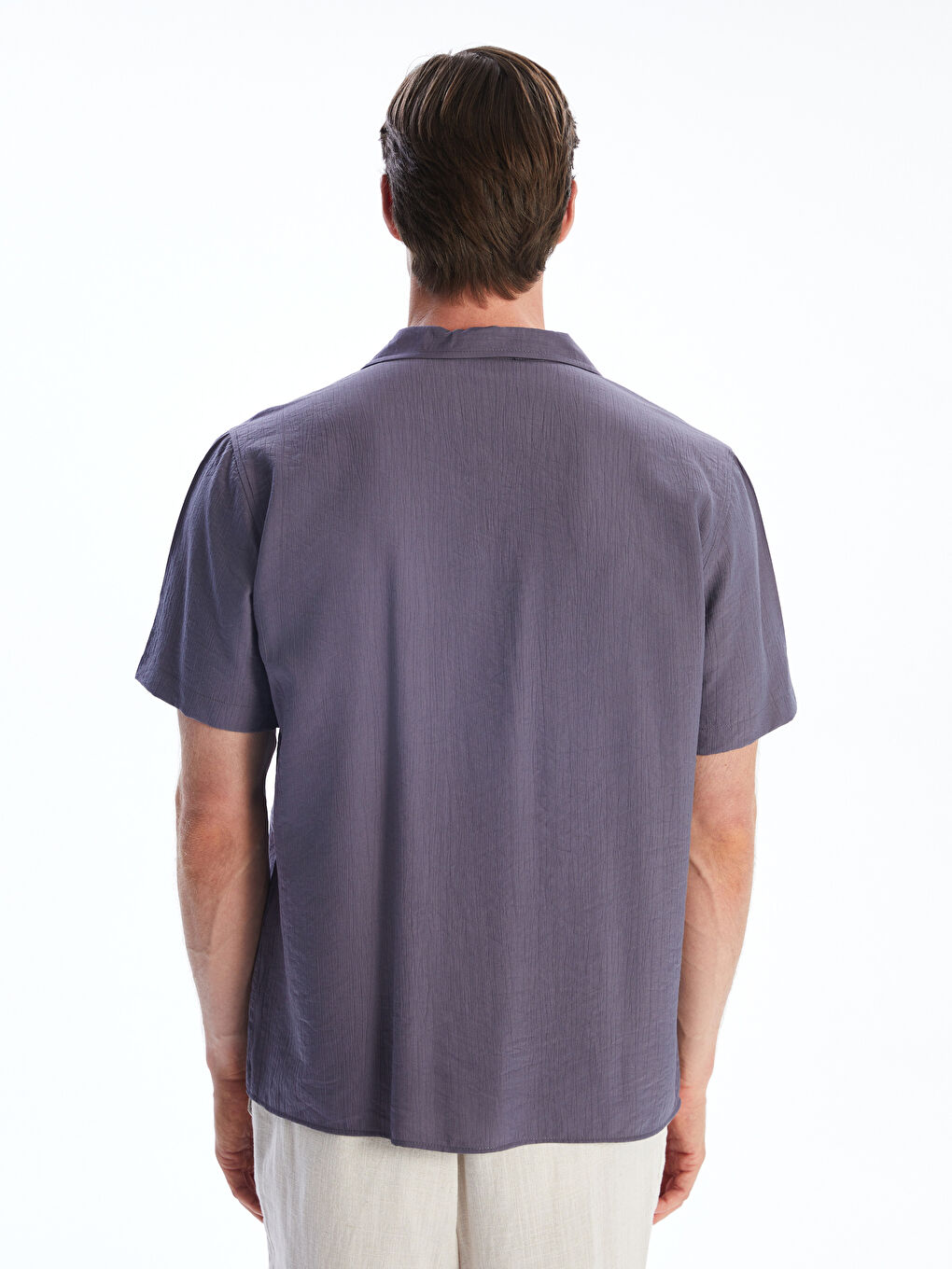 Mor Regular Fit Resort Yaka Erkek Gömlek-3