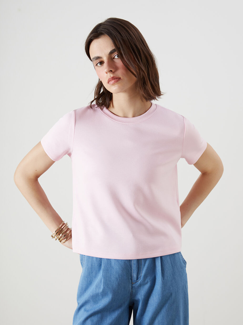 LCW Vision Crew Neck Women's T-Shirt -S5RA13Z8-FYX