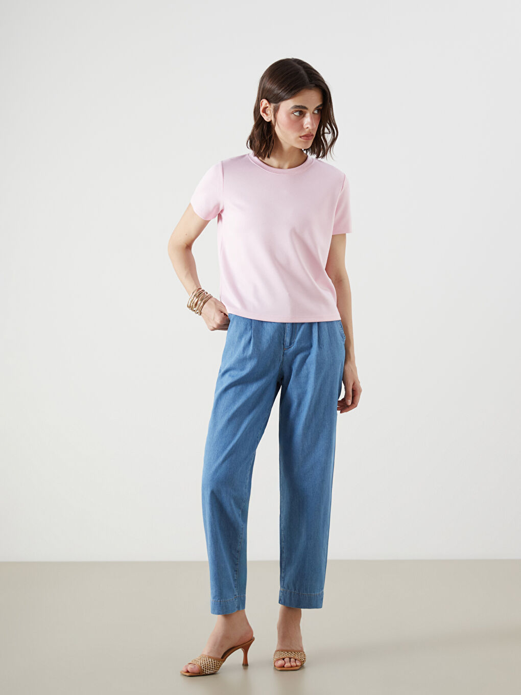 LCW Vision Crew Neck Women's T-Shirt -S5RA13Z8-FYX