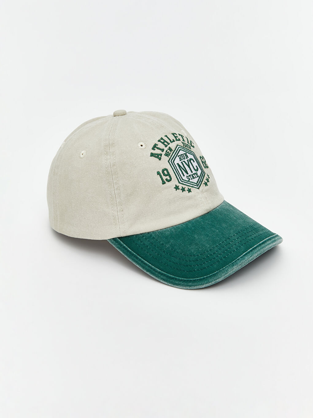 Yeşil NYC Nakışlı Erkek Kep Şapka-1