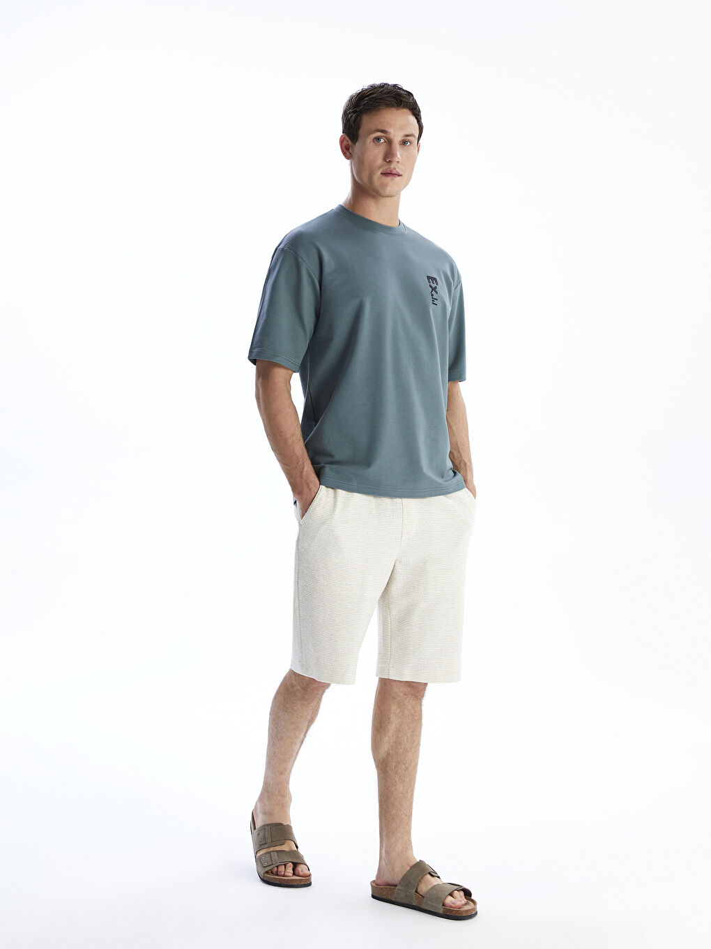 تي شيرت رجالي جيرسي مطبوع بكول مدور-1