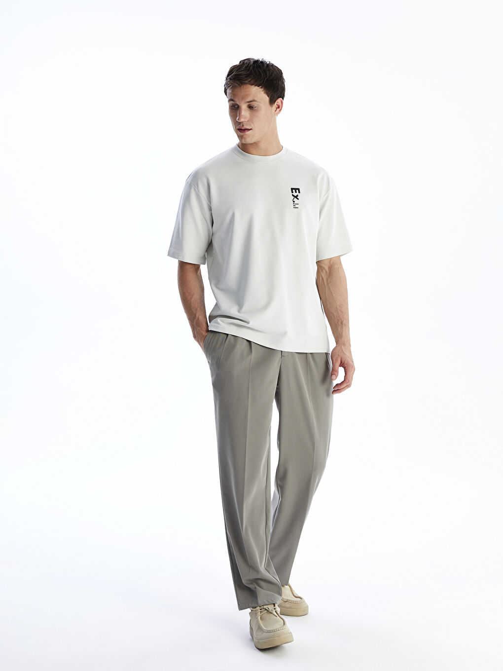 تي شيرت رجالي جيرسي مطبوع بكول مدور-1