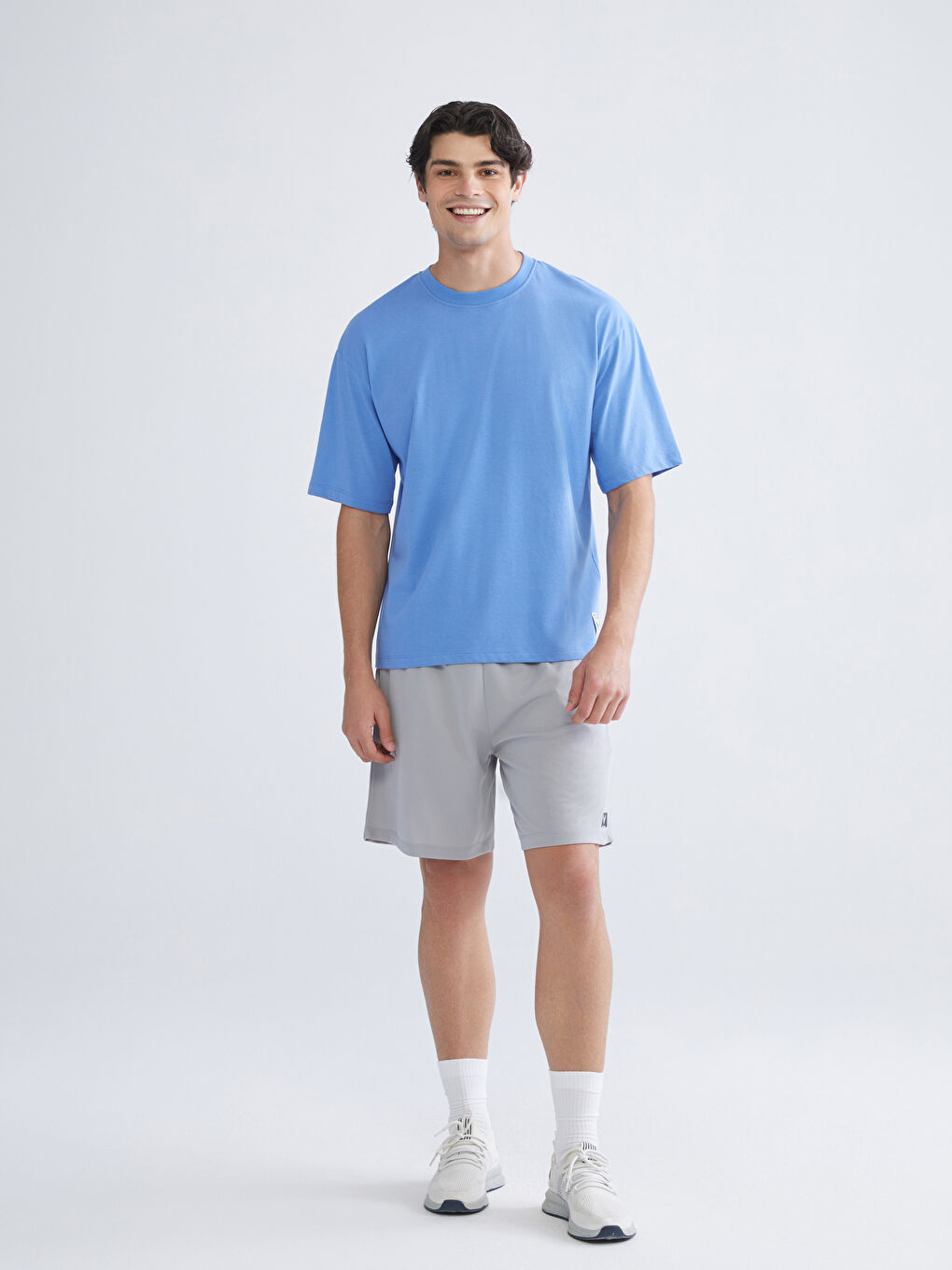 Mavi Bisiklet Yaka Erkek Spor Tişört-1