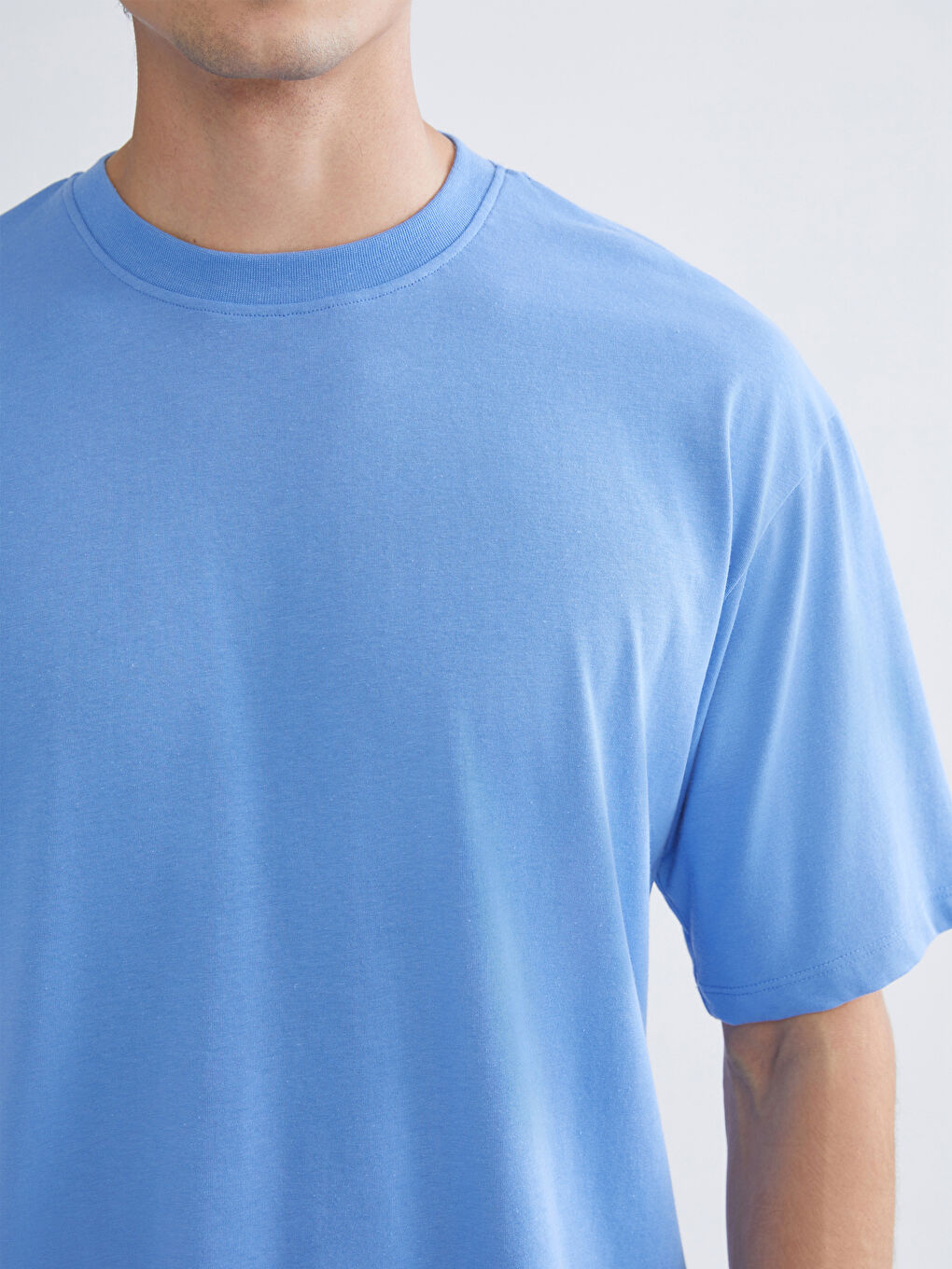 Mavi Bisiklet Yaka Erkek Spor Tişört-2