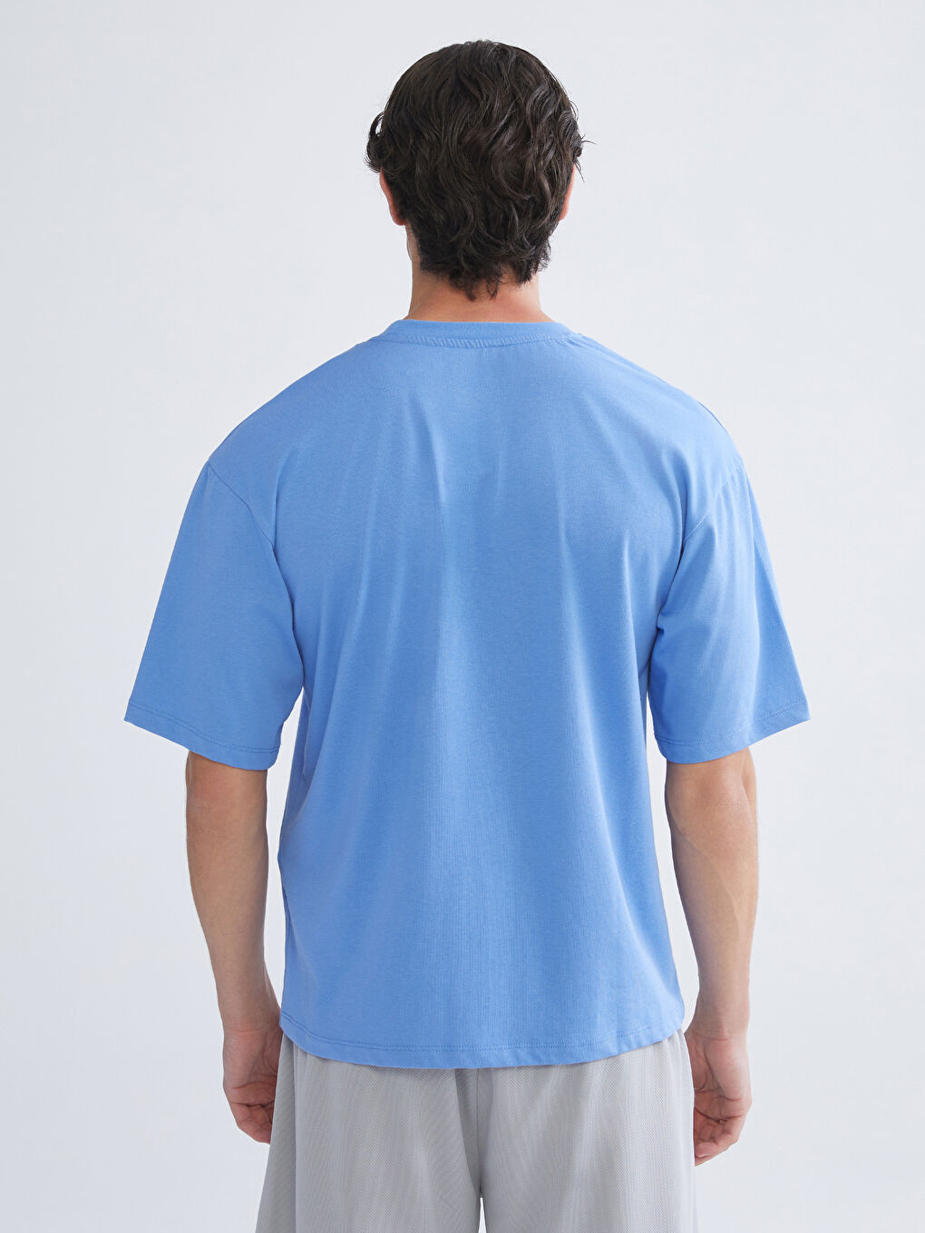 Mavi Bisiklet Yaka Erkek Spor Tişört-3