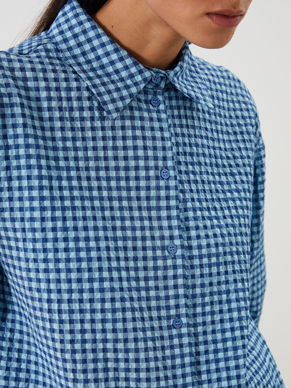 LCW Modest Plaid Women's Shirt Tunic -S5RA54Z8-LLC