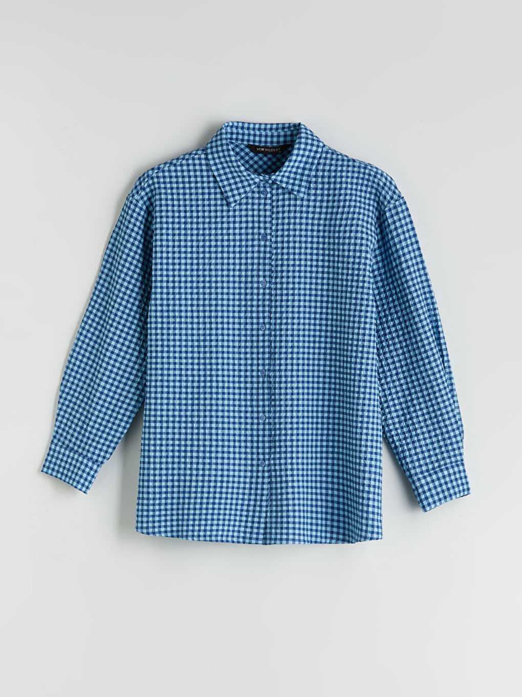 LCW Modest Plaid Women's Shirt Tunic -S5RA54Z8-LLC