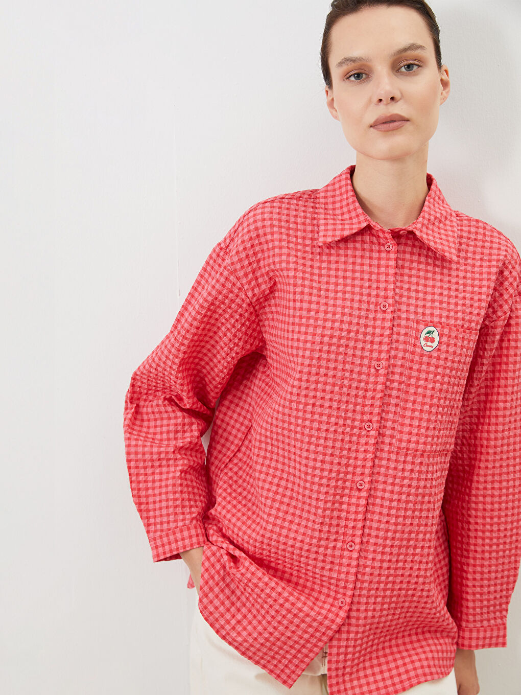 LCW Modest Plaid Women's Shirt Tunic -S5RA55Z8-LPA