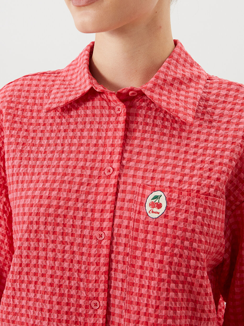 LCW Modest Plaid Women's Shirt Tunic -S5RA55Z8-LPA