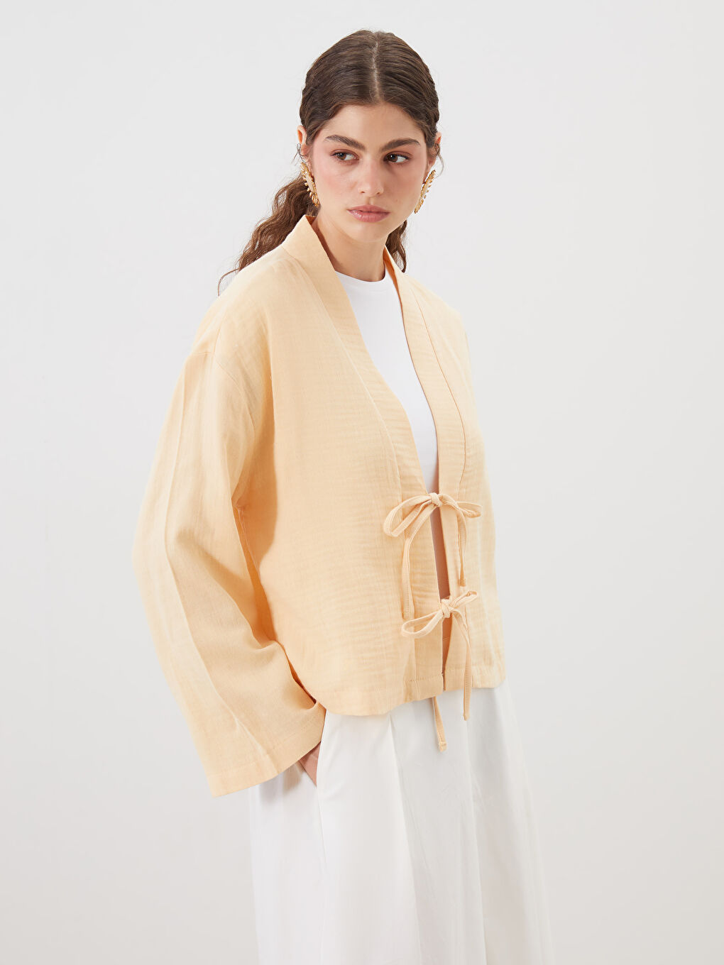 Shawl Collar Oversize Women's Kimono -S5RA57Z8-CRK