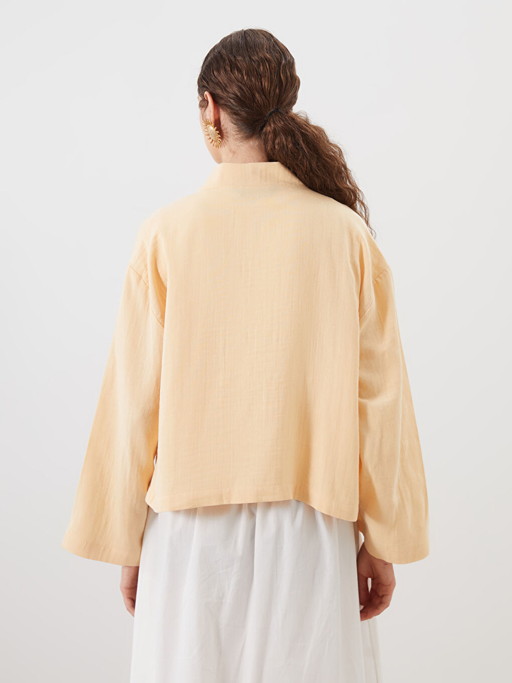 Shawl Collar Oversize Women's Kimono -S5RA57Z8-CRK