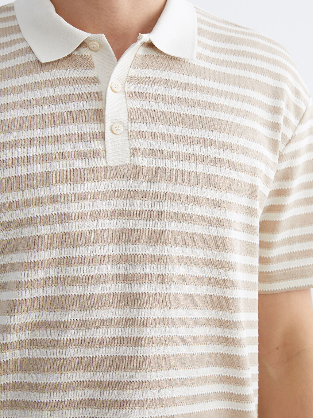 Polo Neck Striped Men's T-Shirt-2