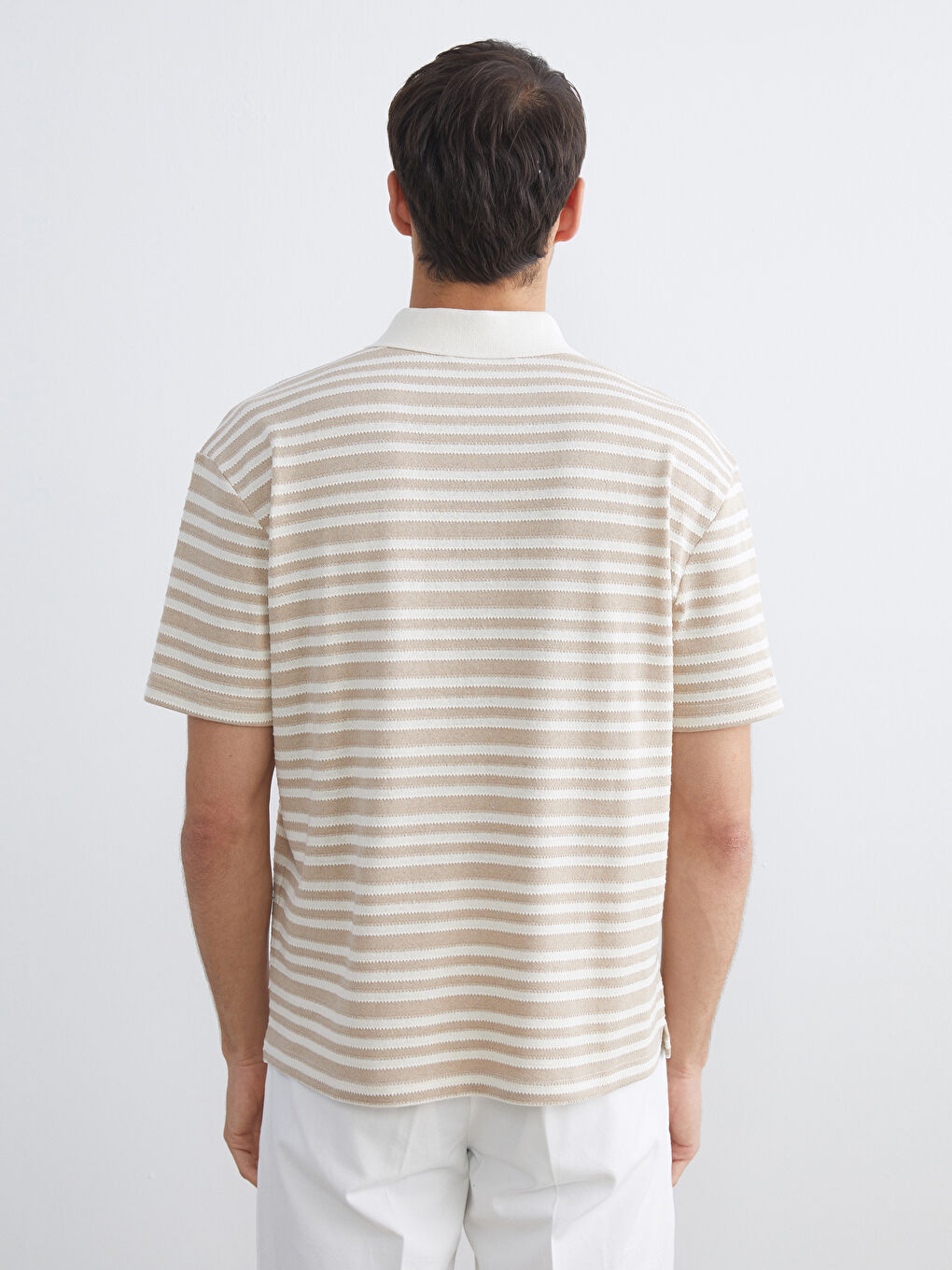Polo Neck Striped Men's T-Shirt-3