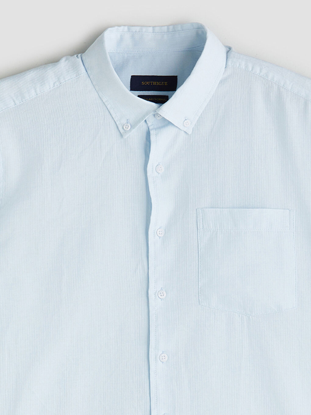 Mavi Regular Fit Kısa Kollu Çizgili Armürlü Erkek Gömlek-6